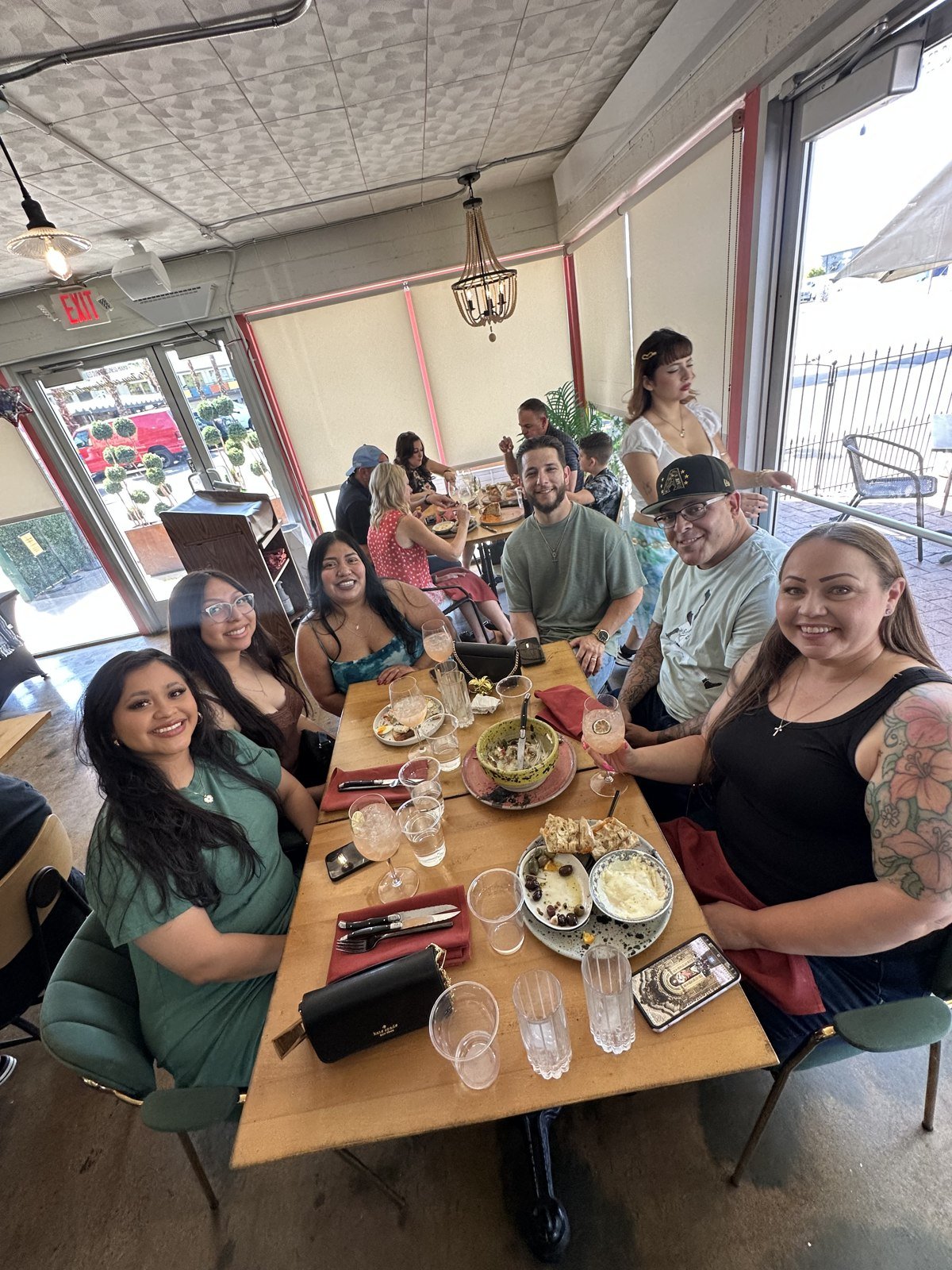 Guests enjoying a shared meal